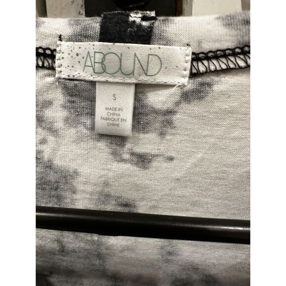 Abound Women's Small Black White Tie Dye Jersey Crew A-Line Mini Shirt Dress - Picture 5 of 5